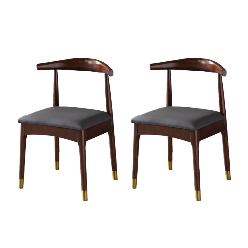 Scandinavian Indoor Side Chair Wood Upholstered Open Back Dining Room Chair Dark Gray 2 Piece Set Walnut Clearhalo ' kitchen&dining_furn' 'Dining Chairs' 'Dining Tables & Seating' 'dining_chair' 'furn' 'furn_dining_chair' 'Furniture' 'furniture_dining_chair' 'Kitchen & Dining Furniture' 'kitchen' 4099613