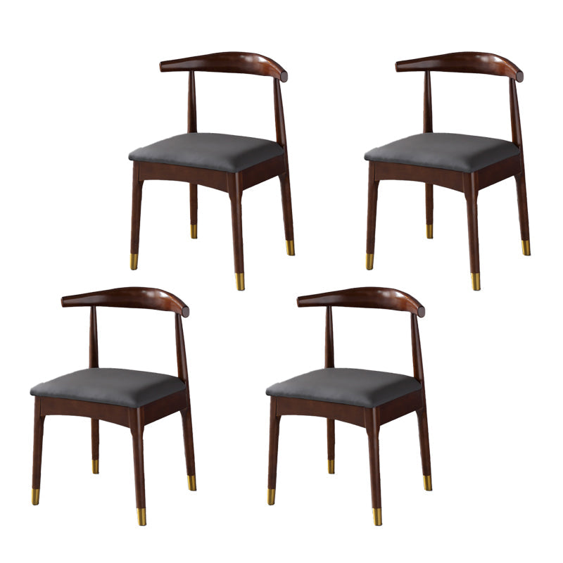Scandinavian Indoor Side Chair Wood Upholstered Open Back Dining Room Chair Dark Gray 4 Piece Set Walnut Clearhalo ' kitchen&dining_furn' 'Dining Chairs' 'Dining Tables & Seating' 'dining_chair' 'furn' 'furn_dining_chair' 'Furniture' 'furniture_dining_chair' 'Kitchen & Dining Furniture' 'kitchen' 4099614