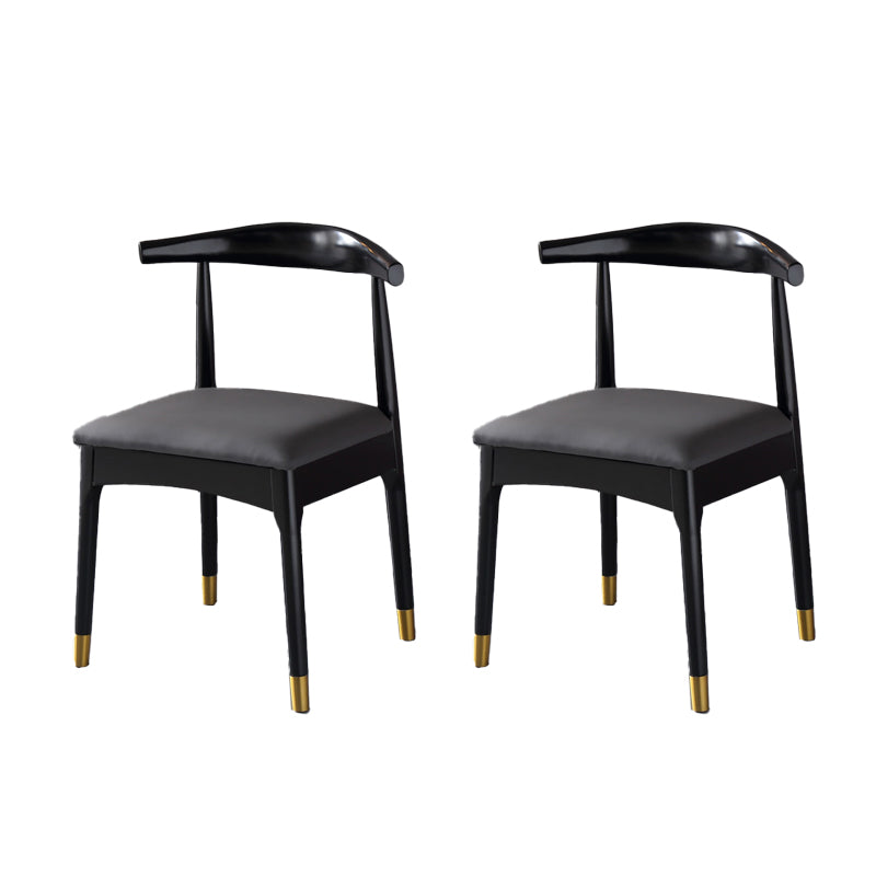 Scandinavian Indoor Side Chair Wood Upholstered Open Back Dining Room Chair Dark Gray 2 Piece Set Black Clearhalo ' kitchen&dining_furn' 'Dining Chairs' 'Dining Tables & Seating' 'dining_chair' 'furn' 'furn_dining_chair' 'Furniture' 'furniture_dining_chair' 'Kitchen & Dining Furniture' 'kitchen' 4099619