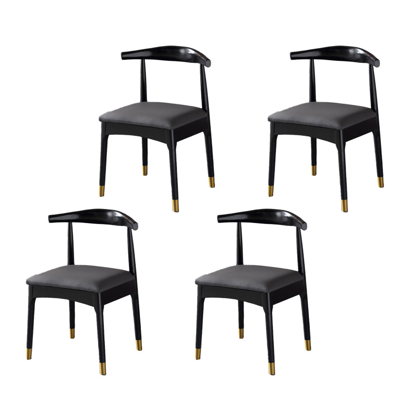 Scandinavian Indoor Side Chair Wood Upholstered Open Back Dining Room Chair Dark Gray 4 Piece Set Black Clearhalo ' kitchen&dining_furn' 'Dining Chairs' 'Dining Tables & Seating' 'dining_chair' 'furn' 'furn_dining_chair' 'Furniture' 'furniture_dining_chair' 'Kitchen & Dining Furniture' 'kitchen' 4099620