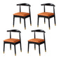 Scandinavian Indoor Side Chair Wood Upholstered Open Back Dining Room Chair Orange 4 Piece Set Black Clearhalo ' kitchen&dining_furn' 'Dining Chairs' 'Dining Tables & Seating' 'dining_chair' 'furn' 'furn_dining_chair' 'Furniture' 'furniture_dining_chair' 'Kitchen & Dining Furniture' 'kitchen' 4099623