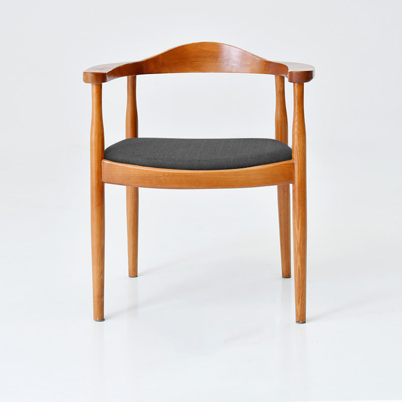 Traditional Style Ash Wood Chair Open Back Arm Kitchen Dining Chairs Set Apricot-Brown 1 Piece Clearhalo ' kitchen&dining_furn' 'Dining Chairs' 'Dining Tables & Seating' 'dining_chair' 'furn' 'furn_dining_chair' 'Furniture' 'furniture_dining_chair' 'Kitchen & Dining Furniture' 'kitchen' 4099673