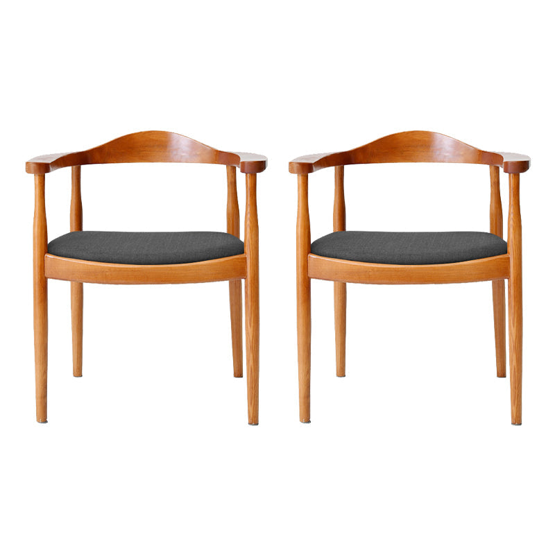 Traditional Style Ash Wood Chair Open Back Arm Kitchen Dining Chairs Set Apricot-Brown 2 Piece Set Clearhalo ' kitchen&dining_furn' 'Dining Chairs' 'Dining Tables & Seating' 'dining_chair' 'furn' 'furn_dining_chair' 'Furniture' 'furniture_dining_chair' 'Kitchen & Dining Furniture' 'kitchen' 4099674