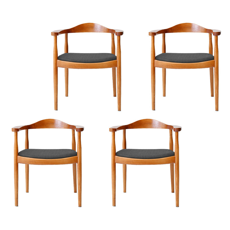 Traditional Style Ash Wood Chair Open Back Arm Kitchen Dining Chairs Set Apricot-Brown 4 Piece Set Clearhalo ' kitchen&dining_furn' 'Dining Chairs' 'Dining Tables & Seating' 'dining_chair' 'furn' 'furn_dining_chair' 'Furniture' 'furniture_dining_chair' 'Kitchen & Dining Furniture' 'kitchen' 4099676