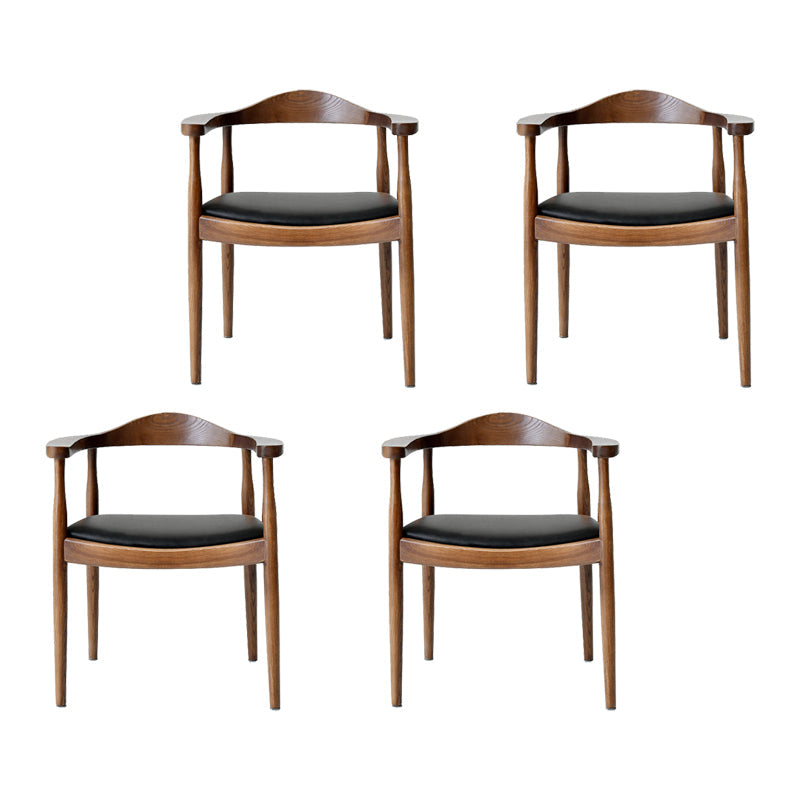 Traditional Style Ash Wood Chair Open Back Arm Kitchen Dining Chairs Set Walnut 4 Piece Set Clearhalo ' kitchen&dining_furn' 'Dining Chairs' 'Dining Tables & Seating' 'dining_chair' 'furn' 'furn_dining_chair' 'Furniture' 'furniture_dining_chair' 'Kitchen & Dining Furniture' 'kitchen' 4099683