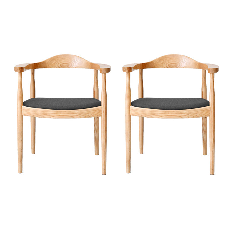 Traditional Style Ash Wood Chair Open Back Arm Kitchen Dining Chairs Set Light Wood 2 Piece Set Clearhalo ' kitchen&dining_furn' 'Dining Chairs' 'Dining Tables & Seating' 'dining_chair' 'furn' 'furn_dining_chair' 'Furniture' 'furniture_dining_chair' 'Kitchen & Dining Furniture' 'kitchen' 4099694