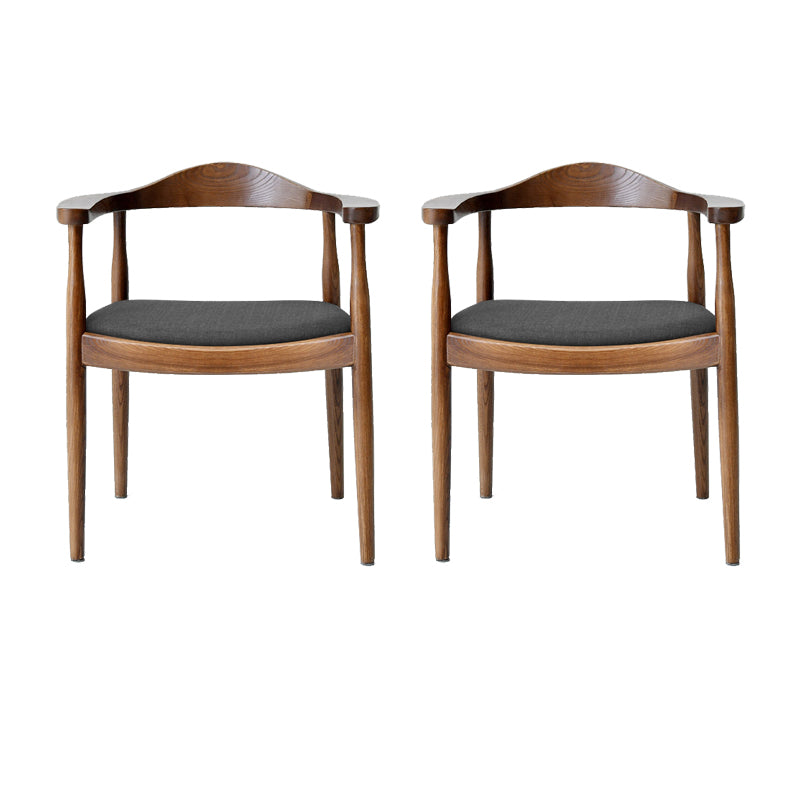 Traditional Style Ash Wood Chair Open Back Arm Kitchen Dining Chairs Set Dark Brown 2 Piece Set Clearhalo ' kitchen&dining_furn' 'Dining Chairs' 'Dining Tables & Seating' 'dining_chair' 'furn' 'furn_dining_chair' 'Furniture' 'furniture_dining_chair' 'Kitchen & Dining Furniture' 'kitchen' 4099697