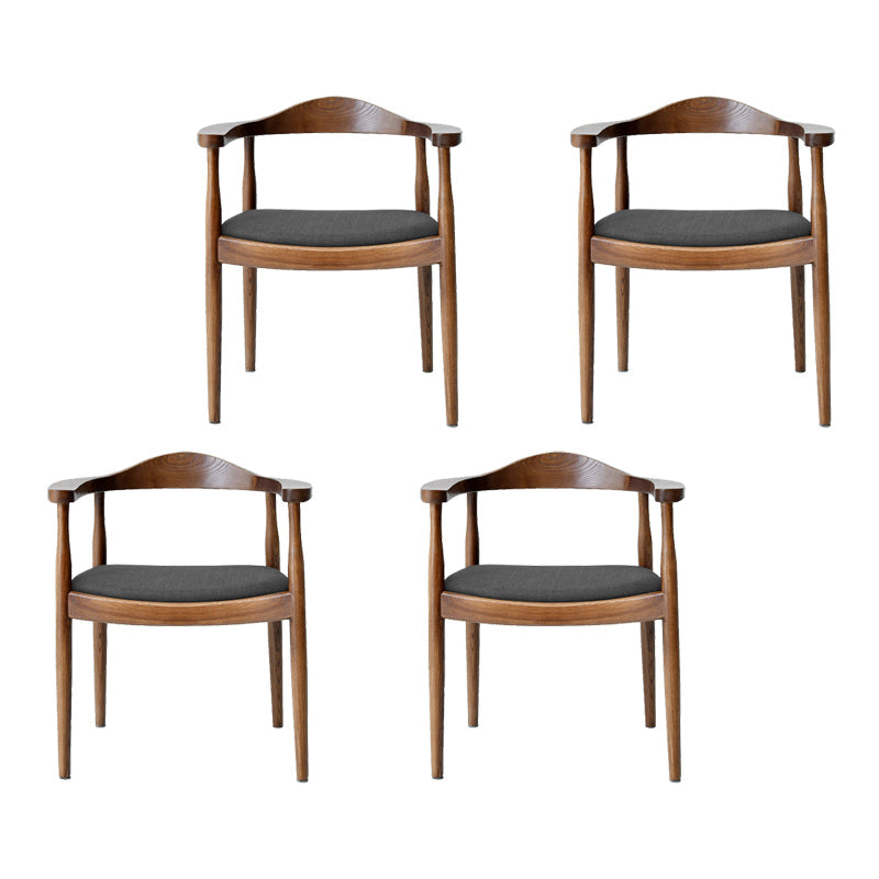 Traditional Style Ash Wood Chair Open Back Arm Kitchen Dining Chairs Set Dark Brown 4 Piece Set Clearhalo ' kitchen&dining_furn' 'Dining Chairs' 'Dining Tables & Seating' 'dining_chair' 'furn' 'furn_dining_chair' 'Furniture' 'furniture_dining_chair' 'Kitchen & Dining Furniture' 'kitchen' 4099698