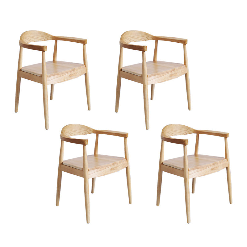 Traditional Style Ash Wood Chair Open Back Arm Kitchen Dining Chairs Set Light Tan 4 Piece Set Clearhalo ' kitchen&dining_furn' 'Dining Chairs' 'Dining Tables & Seating' 'dining_chair' 'furn' 'furn_dining_chair' 'Furniture' 'furniture_dining_chair' 'Kitchen & Dining Furniture' 'kitchen' 4099701