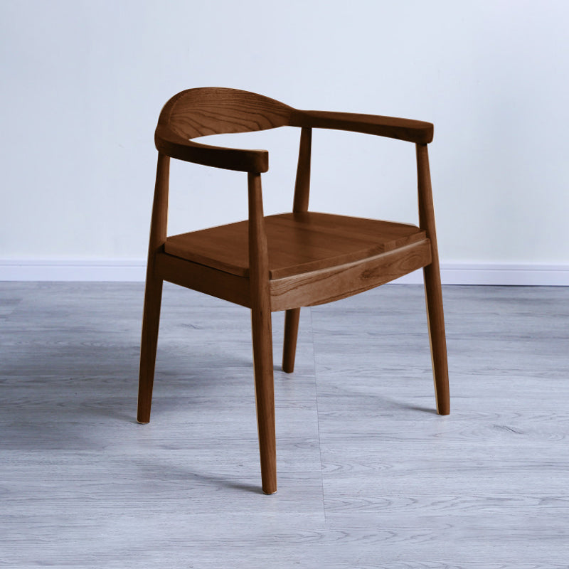 Traditional Style Ash Wood Chair Open Back Arm Kitchen Dining Chairs Set Brown-Khaki 1 Piece Clearhalo ' kitchen&dining_furn' 'Dining Chairs' 'Dining Tables & Seating' 'dining_chair' 'furn' 'furn_dining_chair' 'Furniture' 'furniture_dining_chair' 'Kitchen & Dining Furniture' 'kitchen' 4099702