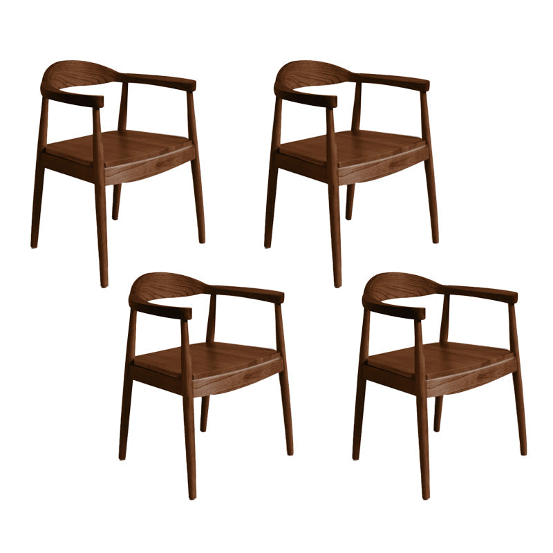 Traditional Style Ash Wood Chair Open Back Arm Kitchen Dining Chairs Set Brown-Khaki 4 Piece Set Clearhalo ' kitchen&dining_furn' 'Dining Chairs' 'Dining Tables & Seating' 'dining_chair' 'furn' 'furn_dining_chair' 'Furniture' 'furniture_dining_chair' 'Kitchen & Dining Furniture' 'kitchen' 4099704