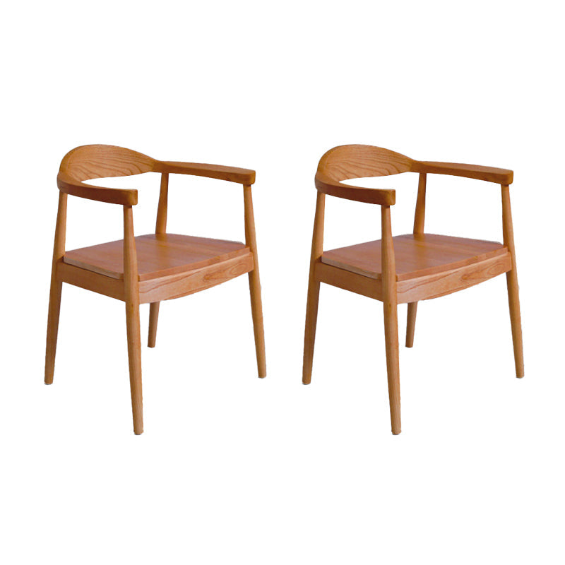 Traditional Style Ash Wood Chair Open Back Arm Kitchen Dining Chairs Set Red Brown 2 Piece Set Clearhalo ' kitchen&dining_furn' 'Dining Chairs' 'Dining Tables & Seating' 'dining_chair' 'furn' 'furn_dining_chair' 'Furniture' 'furniture_dining_chair' 'Kitchen & Dining Furniture' 'kitchen' 4099706