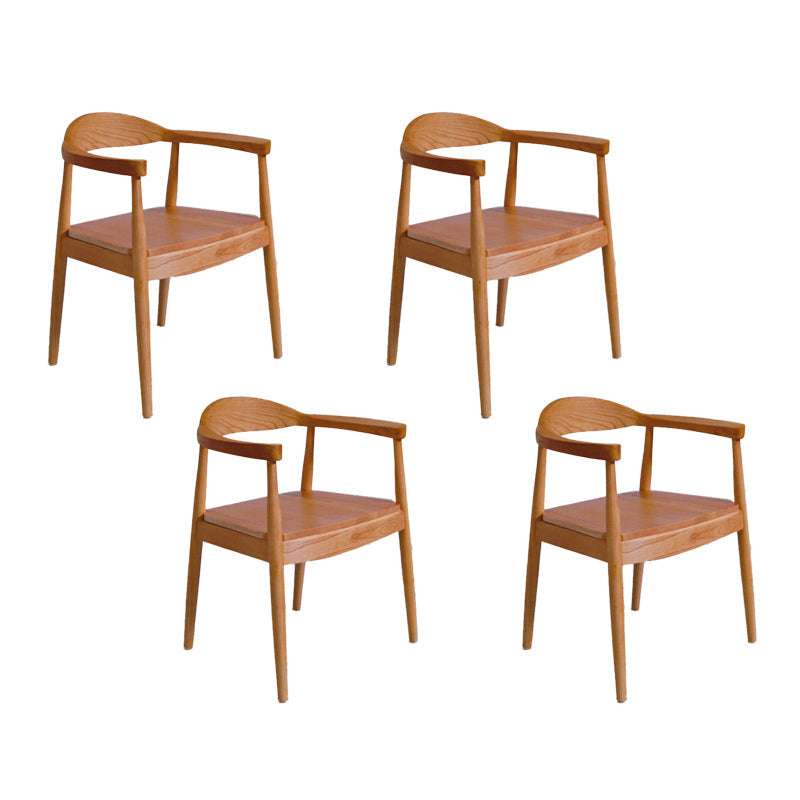 Traditional Style Ash Wood Chair Open Back Arm Kitchen Dining Chairs Set Red Brown 4 Piece Set Clearhalo ' kitchen&dining_furn' 'Dining Chairs' 'Dining Tables & Seating' 'dining_chair' 'furn' 'furn_dining_chair' 'Furniture' 'furniture_dining_chair' 'Kitchen & Dining Furniture' 'kitchen' 4099707