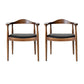 Traditional Style Ash Wood Chair Open Back Arm Kitchen Dining Chairs Set Brown 2 Piece Set Clearhalo ' kitchen&dining_furn' 'Dining Chairs' 'Dining Tables & Seating' 'dining_chair' 'furn' 'furn_dining_chair' 'Furniture' 'furniture_dining_chair' 'Kitchen & Dining Furniture' 'kitchen' 4099712