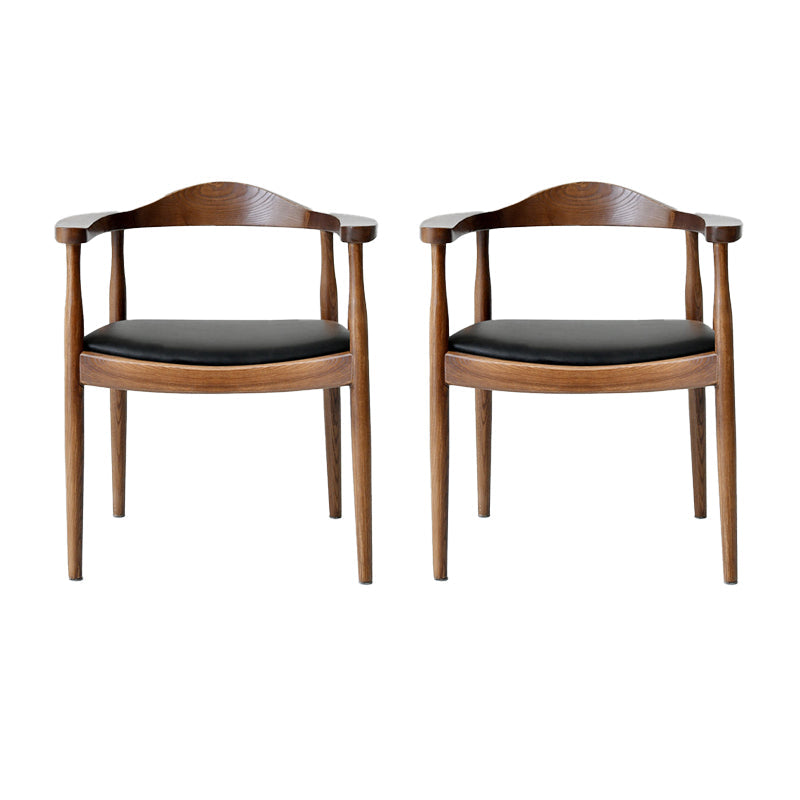 Traditional Style Ash Wood Chair Open Back Arm Kitchen Dining Chairs Set Brown 2 Piece Set Clearhalo ' kitchen&dining_furn' 'Dining Chairs' 'Dining Tables & Seating' 'dining_chair' 'furn' 'furn_dining_chair' 'Furniture' 'furniture_dining_chair' 'Kitchen & Dining Furniture' 'kitchen' 4099712