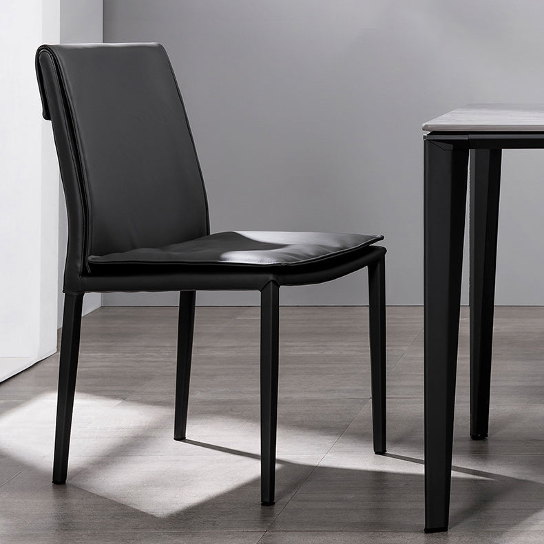 Modern Indoor-Outdoor Dining Room Chairs Leather Dining Armless Chairs (Set of 2) Clearhalo ' kitchen&dining_furn' 'Dining Chairs' 'Dining Tables & Seating' 'dining_chair' 'furn' 'furn_dining_chair' 'Furniture' 'furniture_dining_chair' 'Kitchen & Dining Furniture' 'kitchen' 4099730