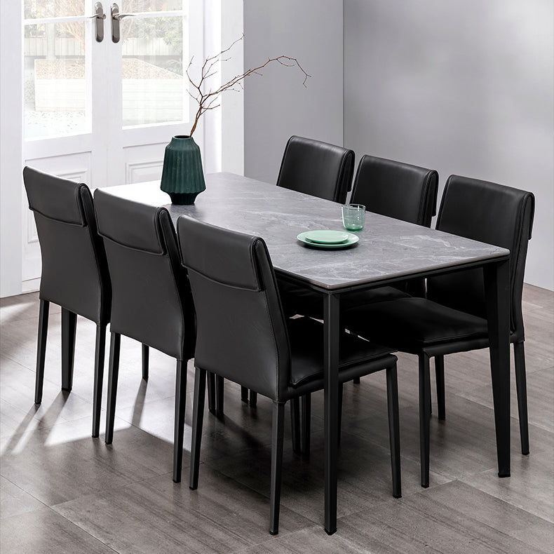 Modern Indoor-Outdoor Dining Room Chairs Leather Dining Armless Chairs (Set of 2) Clearhalo ' kitchen&dining_furn' 'Dining Chairs' 'Dining Tables & Seating' 'dining_chair' 'furn' 'furn_dining_chair' 'Furniture' 'furniture_dining_chair' 'Kitchen & Dining Furniture' 'kitchen' 4099733