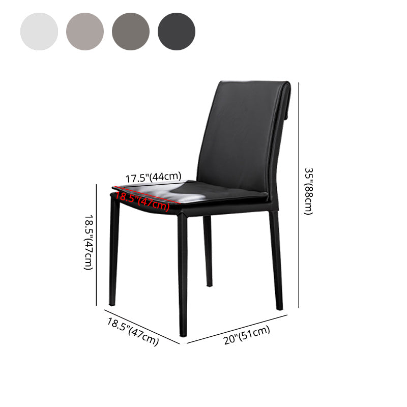 Modern Indoor-Outdoor Dining Room Chairs Leather Dining Armless Chairs (Set of 2) Clearhalo ' kitchen&dining_furn' 'Dining Chairs' 'Dining Tables & Seating' 'dining_chair' 'furn' 'furn_dining_chair' 'Furniture' 'furniture_dining_chair' 'Kitchen & Dining Furniture' 'kitchen' 4099739