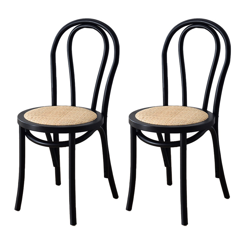 Traditional Wood Dining Chair Windsor Back Side Armless Chair for Home Use Black 2 Piece Set Clearhalo ' kitchen&dining_furn' 'Dining Chairs' 'Dining Tables & Seating' 'dining_chair' 'furn' 'furn_dining_chair' 'Furniture' 'furniture_dining_chair' 'Kitchen & Dining Furniture' 'kitchen' 4099743