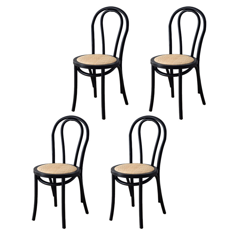 Traditional Wood Dining Chair Windsor Back Side Armless Chair for Home Use Black 4 Piece Set Clearhalo ' kitchen&dining_furn' 'Dining Chairs' 'Dining Tables & Seating' 'dining_chair' 'furn' 'furn_dining_chair' 'Furniture' 'furniture_dining_chair' 'Kitchen & Dining Furniture' 'kitchen' 4099744