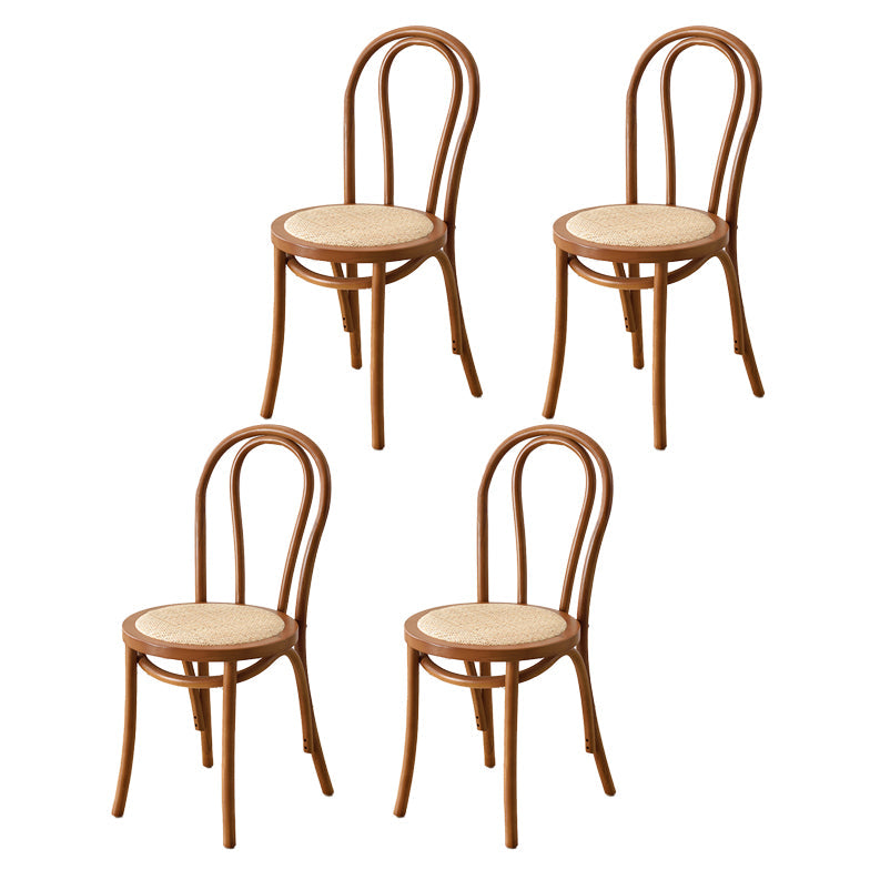 Traditional Wood Dining Chair Windsor Back Side Armless Chair for Home Use Brown 4 Piece Set Clearhalo ' kitchen&dining_furn' 'Dining Chairs' 'Dining Tables & Seating' 'dining_chair' 'furn' 'furn_dining_chair' 'Furniture' 'furniture_dining_chair' 'Kitchen & Dining Furniture' 'kitchen' 4099755