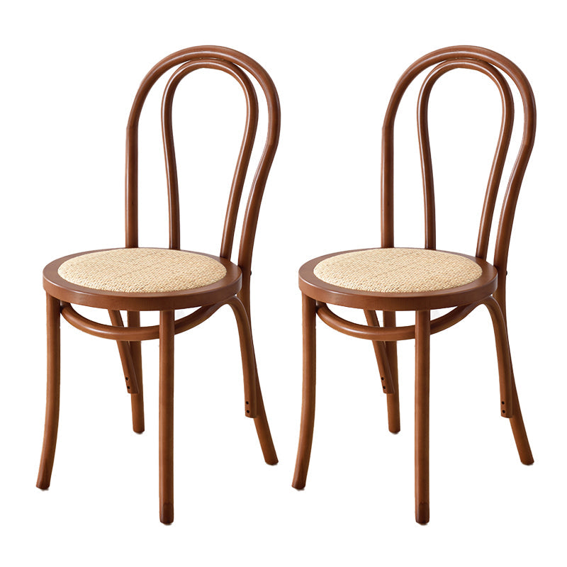 Traditional Wood Dining Chair Windsor Back Side Armless Chair for Home Use Walnut 2 Piece Set Clearhalo ' kitchen&dining_furn' 'Dining Chairs' 'Dining Tables & Seating' 'dining_chair' 'furn' 'furn_dining_chair' 'Furniture' 'furniture_dining_chair' 'Kitchen & Dining Furniture' 'kitchen' 4099760