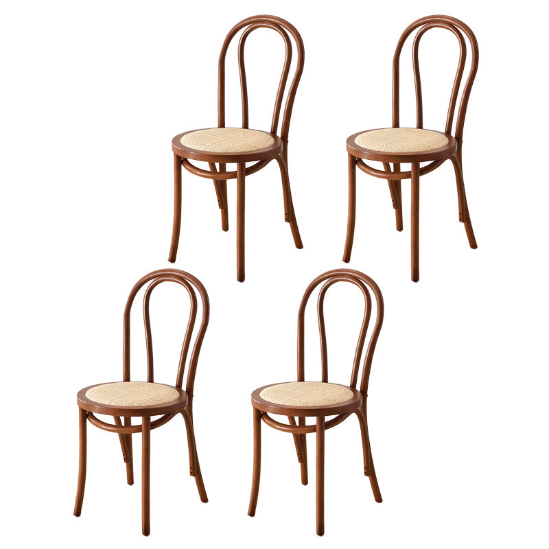 Traditional Wood Dining Chair Windsor Back Side Armless Chair for Home Use Walnut 4 Piece Set Clearhalo ' kitchen&dining_furn' 'Dining Chairs' 'Dining Tables & Seating' 'dining_chair' 'furn' 'furn_dining_chair' 'Furniture' 'furniture_dining_chair' 'Kitchen & Dining Furniture' 'kitchen' 4099761
