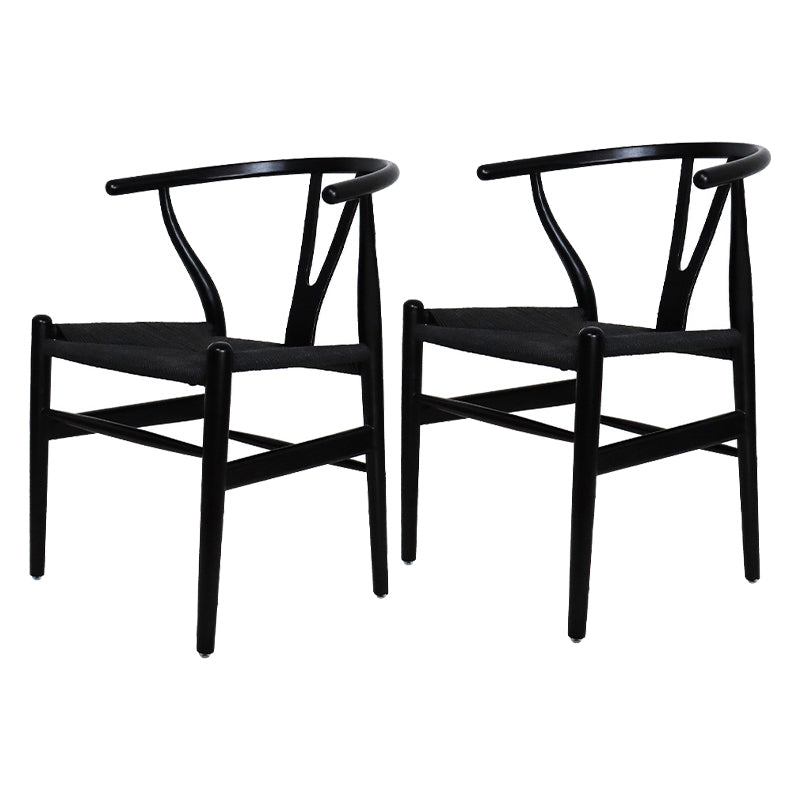 Traditional Style Ash Wood Chair Fork Bone Back Side Dining Room Chair Black 2 Piece Set Clearhalo ' kitchen&dining_furn' 'Dining Chairs' 'Dining Tables & Seating' 'dining_chair' 'furn' 'furn_dining_chair' 'Furniture' 'furniture_dining_chair' 'Kitchen & Dining Furniture' 'kitchen' 4100613