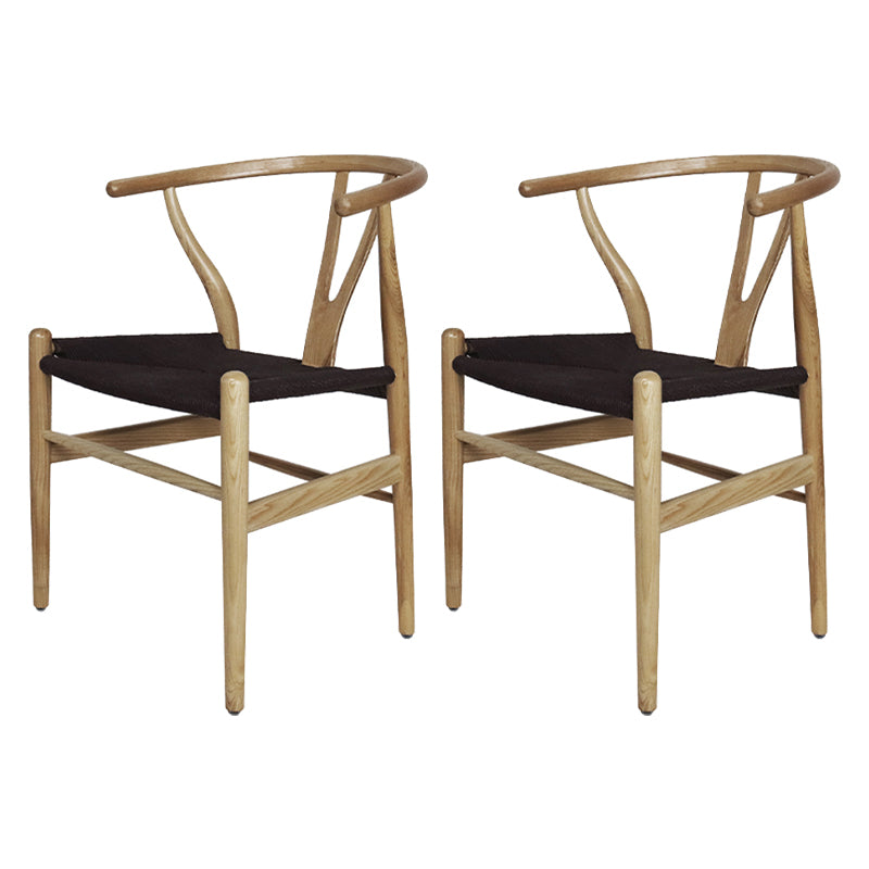 Traditional Style Ash Wood Chair Fork Bone Back Side Dining Room Chair Wood 2 Piece Set Clearhalo ' kitchen&dining_furn' 'Dining Chairs' 'Dining Tables & Seating' 'dining_chair' 'furn' 'furn_dining_chair' 'Furniture' 'furniture_dining_chair' 'Kitchen & Dining Furniture' 'kitchen' 4100619