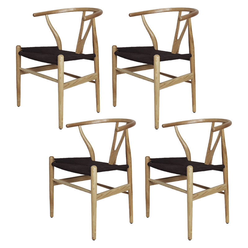 Traditional Style Ash Wood Chair Fork Bone Back Side Dining Room Chair Wood 4 Piece Set Clearhalo ' kitchen&dining_furn' 'Dining Chairs' 'Dining Tables & Seating' 'dining_chair' 'furn' 'furn_dining_chair' 'Furniture' 'furniture_dining_chair' 'Kitchen & Dining Furniture' 'kitchen' 4100620