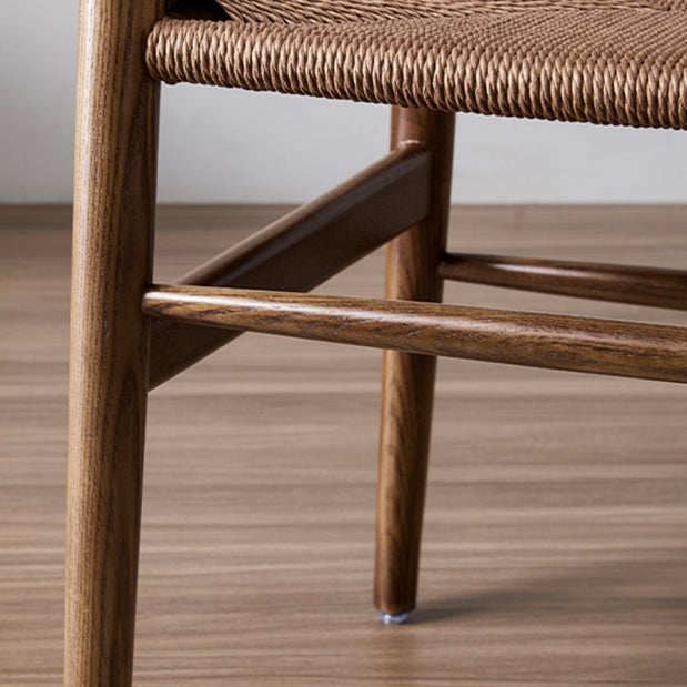 Traditional Style Ash Wood Chair Fork Bone Back Side Dining Room Chair Clearhalo ' kitchen&dining_furn' 'Dining Chairs' 'Dining Tables & Seating' 'dining_chair' 'furn' 'furn_dining_chair' 'Furniture' 'furniture_dining_chair' 'Kitchen & Dining Furniture' 'kitchen' 4100626