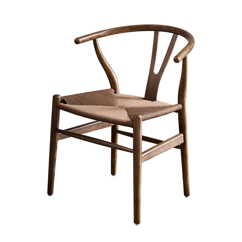 Traditional Style Ash Wood Chair Fork Bone Back Side Dining Room Chair Coffee 1 Piece Clearhalo ' kitchen&dining_furn' 'Dining Chairs' 'Dining Tables & Seating' 'dining_chair' 'furn' 'furn_dining_chair' 'Furniture' 'furniture_dining_chair' 'Kitchen & Dining Furniture' 'kitchen' 4100628