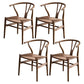 Traditional Style Ash Wood Chair Fork Bone Back Side Dining Room Chair Coffee 4 Piece Set Clearhalo ' kitchen&dining_furn' 'Dining Chairs' 'Dining Tables & Seating' 'dining_chair' 'furn' 'furn_dining_chair' 'Furniture' 'furniture_dining_chair' 'Kitchen & Dining Furniture' 'kitchen' 4100631
