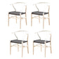 Traditional Style Ash Wood Chair Fork Bone Back Side Dining Room Chair White-Black 4 Piece Set Clearhalo ' kitchen&dining_furn' 'Dining Chairs' 'Dining Tables & Seating' 'dining_chair' 'furn' 'furn_dining_chair' 'Furniture' 'furniture_dining_chair' 'Kitchen & Dining Furniture' 'kitchen' 4100634