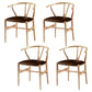 Traditional Style Ash Wood Chair Fork Bone Back Side Dining Room Chair White-Brown 4 Piece Set Clearhalo ' kitchen&dining_furn' 'Dining Chairs' 'Dining Tables & Seating' 'dining_chair' 'furn' 'furn_dining_chair' 'Furniture' 'furniture_dining_chair' 'Kitchen & Dining Furniture' 'kitchen' 4100637