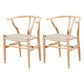 Traditional Style Ash Wood Chair Fork Bone Back Side Dining Room Chair Natural 2 Piece Set Clearhalo ' kitchen&dining_furn' 'Dining Chairs' 'Dining Tables & Seating' 'dining_chair' 'furn' 'furn_dining_chair' 'Furniture' 'furniture_dining_chair' 'Kitchen & Dining Furniture' 'kitchen' 4100639
