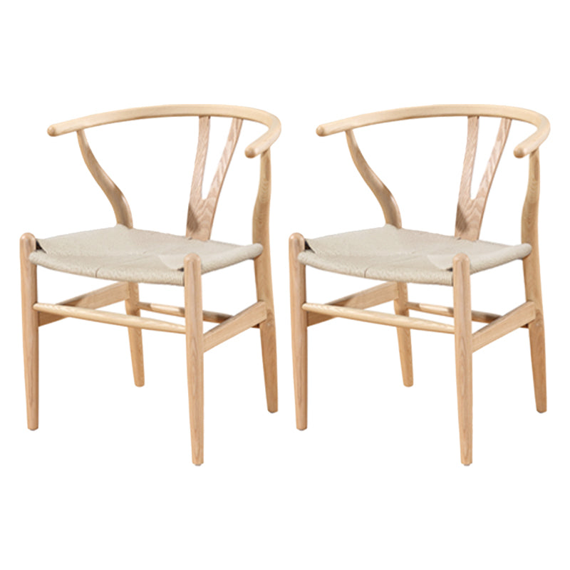 Traditional Style Ash Wood Chair Fork Bone Back Side Dining Room Chair Natural 2 Piece Set Clearhalo ' kitchen&dining_furn' 'Dining Chairs' 'Dining Tables & Seating' 'dining_chair' 'furn' 'furn_dining_chair' 'Furniture' 'furniture_dining_chair' 'Kitchen & Dining Furniture' 'kitchen' 4100639