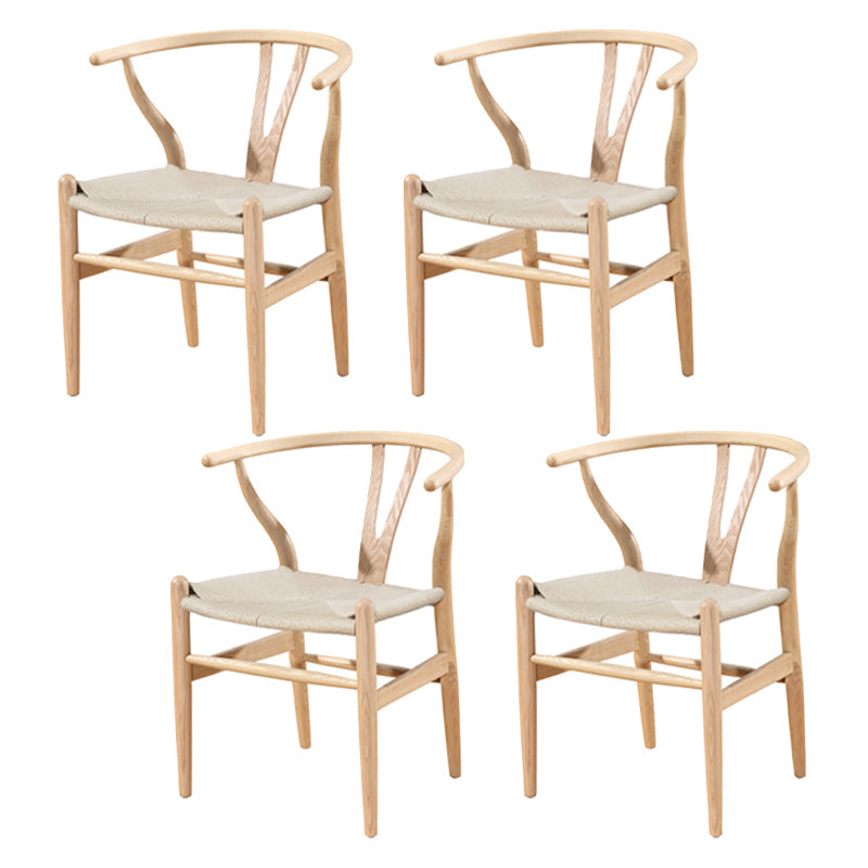 Traditional Style Ash Wood Chair Fork Bone Back Side Dining Room Chair Natural 4 Piece Set Clearhalo ' kitchen&dining_furn' 'Dining Chairs' 'Dining Tables & Seating' 'dining_chair' 'furn' 'furn_dining_chair' 'Furniture' 'furniture_dining_chair' 'Kitchen & Dining Furniture' 'kitchen' 4100640
