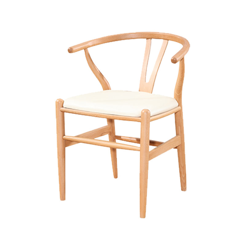 Traditional Style Ash Wood Chair Fork Bone Back Side Dining Room Chair Natural Wood White 1 Piece Clearhalo ' kitchen&dining_furn' 'Dining Chairs' 'Dining Tables & Seating' 'dining_chair' 'furn' 'furn_dining_chair' 'Furniture' 'furniture_dining_chair' 'Kitchen & Dining Furniture' 'kitchen' 4100644