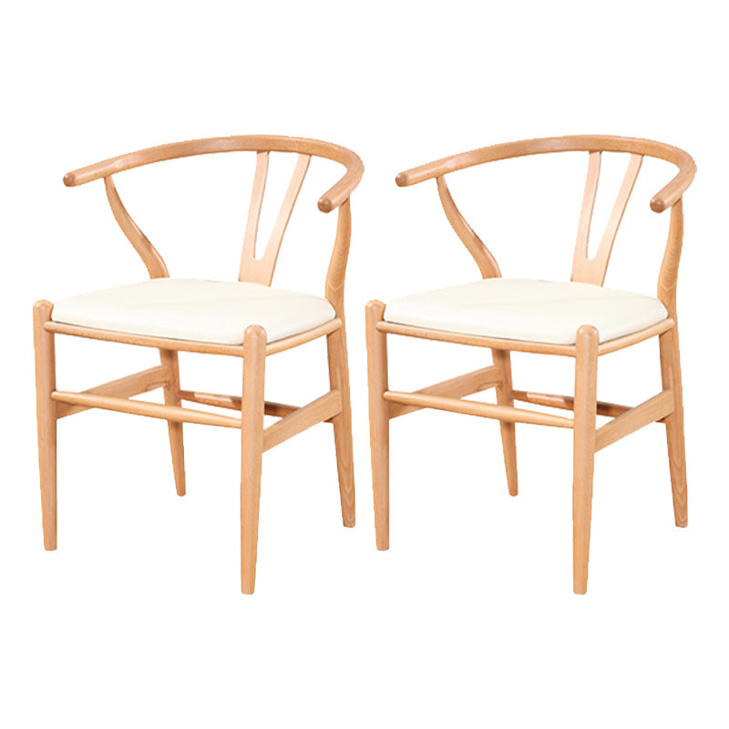 Traditional Style Ash Wood Chair Fork Bone Back Side Dining Room Chair Natural Wood White 2 Piece Set Clearhalo ' kitchen&dining_furn' 'Dining Chairs' 'Dining Tables & Seating' 'dining_chair' 'furn' 'furn_dining_chair' 'Furniture' 'furniture_dining_chair' 'Kitchen & Dining Furniture' 'kitchen' 4100645