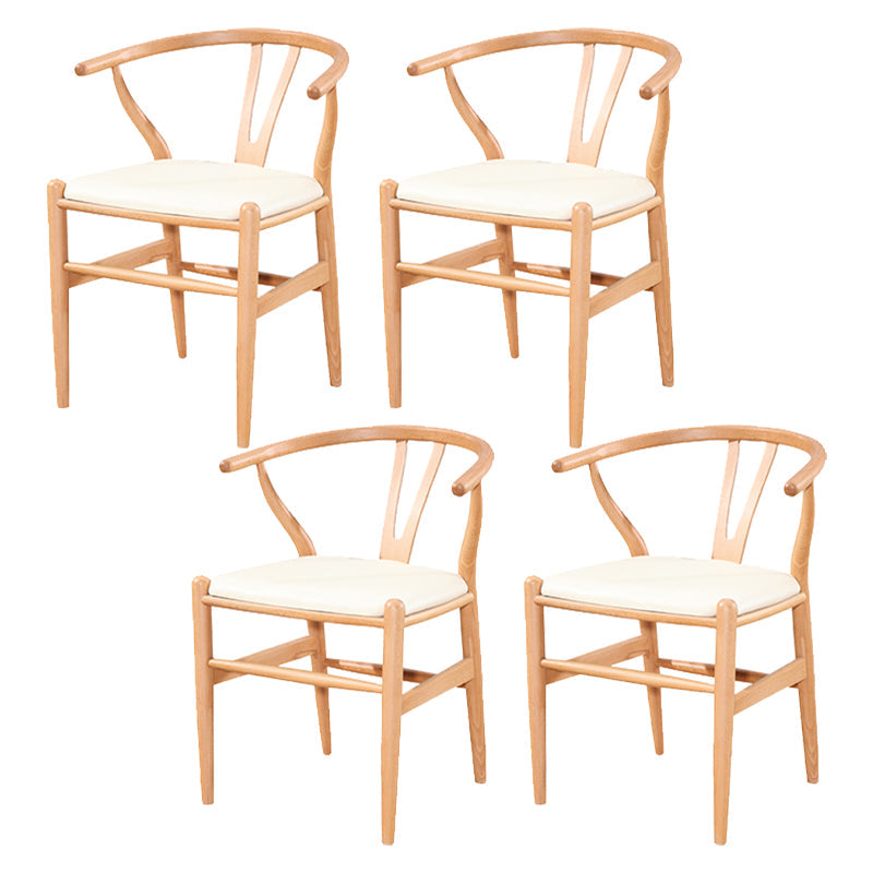 Traditional Style Ash Wood Chair Fork Bone Back Side Dining Room Chair Natural Wood White 4 Piece Set Clearhalo ' kitchen&dining_furn' 'Dining Chairs' 'Dining Tables & Seating' 'dining_chair' 'furn' 'furn_dining_chair' 'Furniture' 'furniture_dining_chair' 'Kitchen & Dining Furniture' 'kitchen' 4100646
