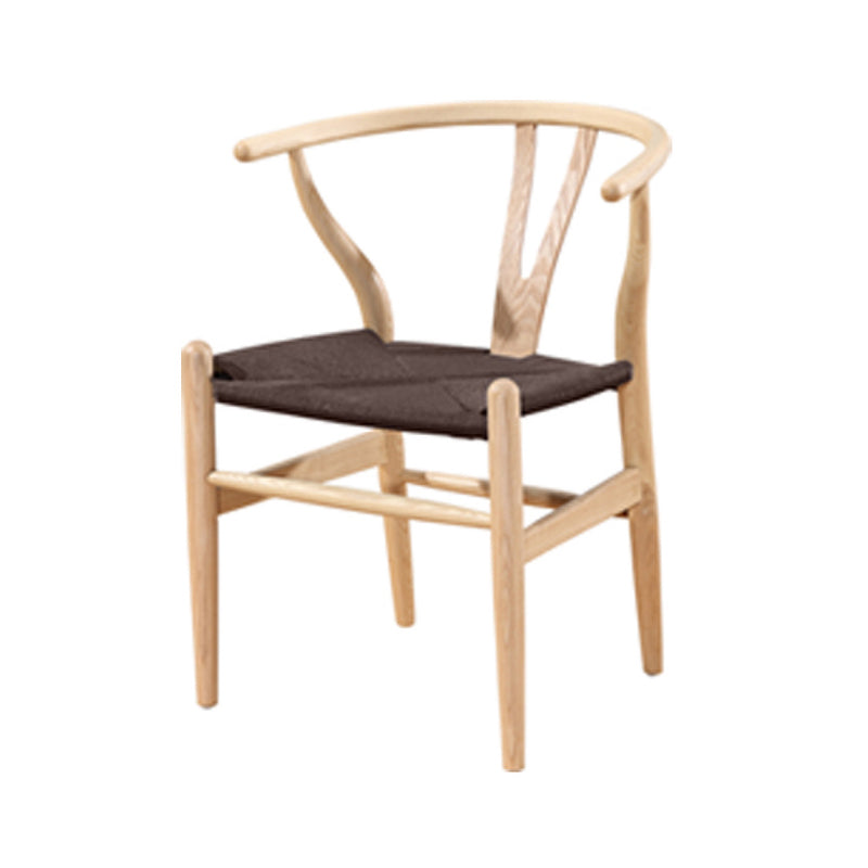 Traditional Style Ash Wood Chair Fork Bone Back Side Dining Room Chair Natural Wood Khaki 1 Piece Clearhalo ' kitchen&dining_furn' 'Dining Chairs' 'Dining Tables & Seating' 'dining_chair' 'furn' 'furn_dining_chair' 'Furniture' 'furniture_dining_chair' 'Kitchen & Dining Furniture' 'kitchen' 4100647
