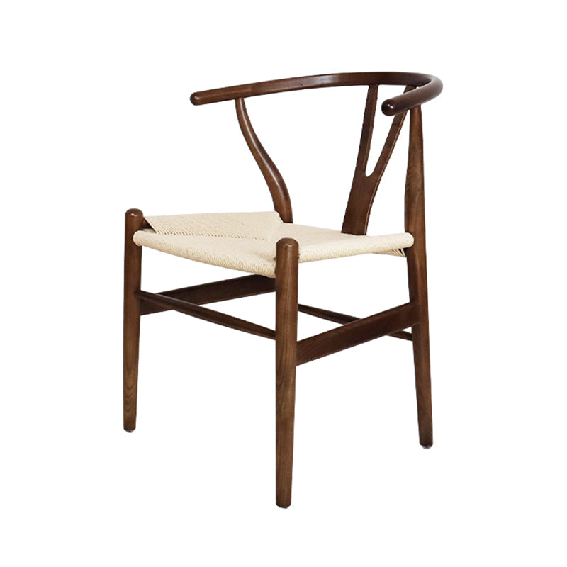 Traditional Style Ash Wood Chair Fork Bone Back Side Dining Room Chair Walnut White 1 Piece Clearhalo ' kitchen&dining_furn' 'Dining Chairs' 'Dining Tables & Seating' 'dining_chair' 'furn' 'furn_dining_chair' 'Furniture' 'furniture_dining_chair' 'Kitchen & Dining Furniture' 'kitchen' 4100650