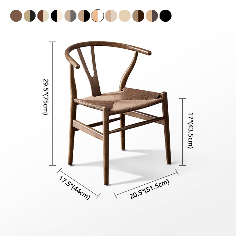 Traditional Style Ash Wood Chair Fork Bone Back Side Dining Room Chair Clearhalo ' kitchen&dining_furn' 'Dining Chairs' 'Dining Tables & Seating' 'dining_chair' 'furn' 'furn_dining_chair' 'Furniture' 'furniture_dining_chair' 'Kitchen & Dining Furniture' 'kitchen' 4100653