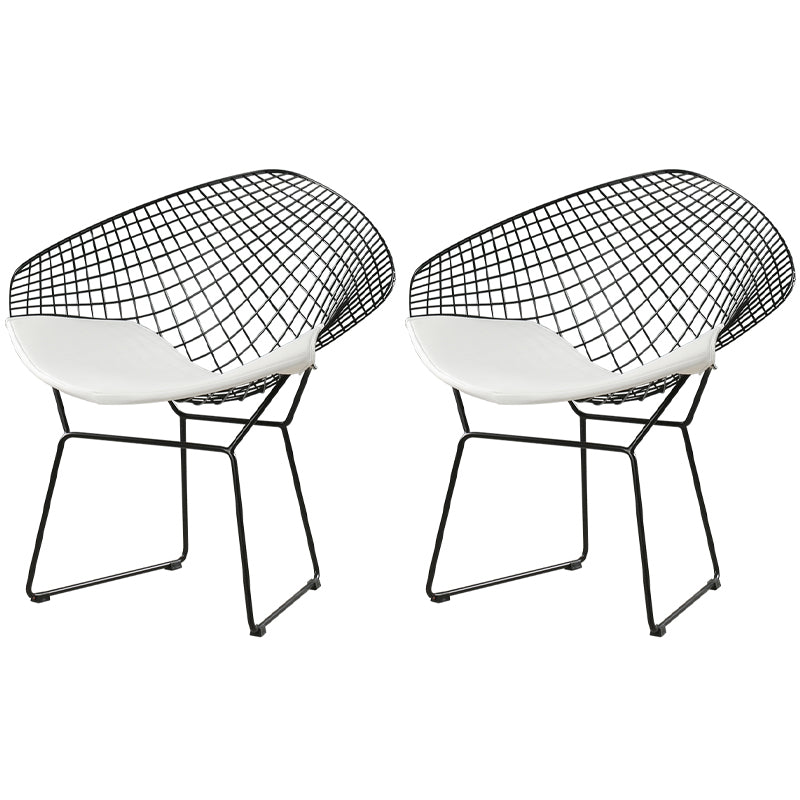 Scandinavian Dining Side Chairs PU Leather Cross Back Dining Chairs for Home Black White 2 Piece Set Clearhalo ' kitchen&dining_furn' 'Dining Chairs' 'Dining Tables & Seating' 'dining_chair' 'furn' 'furn_dining_chair' 'Furniture' 'furniture_dining_chair' 'Kitchen & Dining Furniture' 'kitchen' 4100656
