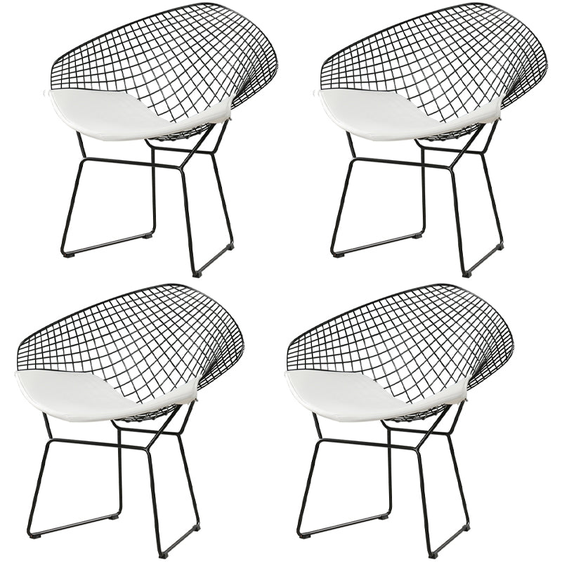 Scandinavian Dining Side Chairs PU Leather Cross Back Dining Chairs for Home Black White 4 Piece Set Clearhalo ' kitchen&dining_furn' 'Dining Chairs' 'Dining Tables & Seating' 'dining_chair' 'furn' 'furn_dining_chair' 'Furniture' 'furniture_dining_chair' 'Kitchen & Dining Furniture' 'kitchen' 4100658