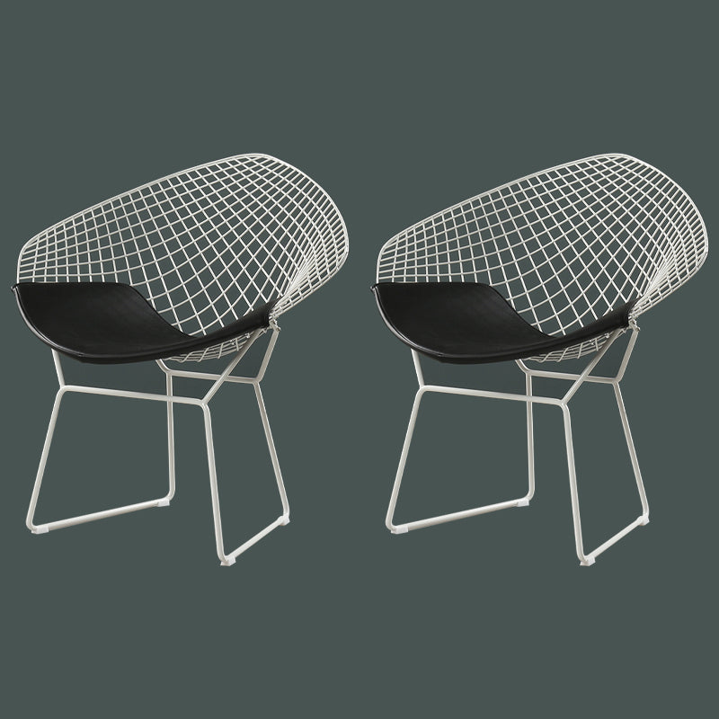 Scandinavian Dining Side Chairs PU Leather Cross Back Dining Chairs for Home White Black 2 Piece Set Clearhalo ' kitchen&dining_furn' 'Dining Chairs' 'Dining Tables & Seating' 'dining_chair' 'furn' 'furn_dining_chair' 'Furniture' 'furniture_dining_chair' 'Kitchen & Dining Furniture' 'kitchen' 4100668