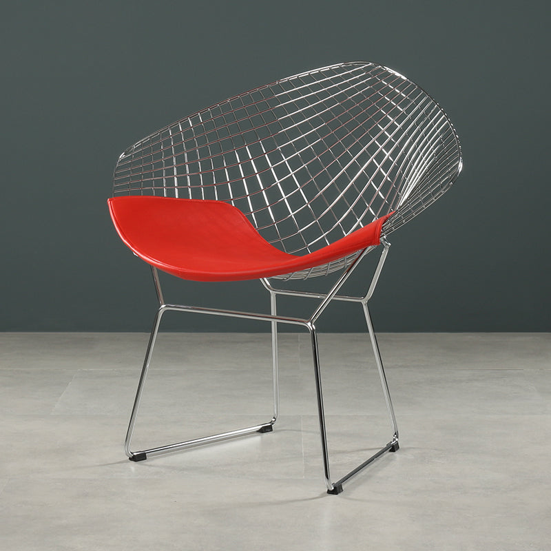 Scandinavian Dining Side Chairs PU Leather Cross Back Dining Chairs for Home Silver Red 1 Piece Clearhalo ' kitchen&dining_furn' 'Dining Chairs' 'Dining Tables & Seating' 'dining_chair' 'furn' 'furn_dining_chair' 'Furniture' 'furniture_dining_chair' 'Kitchen & Dining Furniture' 'kitchen' 4100673