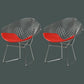Scandinavian Dining Side Chairs PU Leather Cross Back Dining Chairs for Home Silver Red 2 Piece Set Clearhalo ' kitchen&dining_furn' 'Dining Chairs' 'Dining Tables & Seating' 'dining_chair' 'furn' 'furn_dining_chair' 'Furniture' 'furniture_dining_chair' 'Kitchen & Dining Furniture' 'kitchen' 4100674