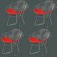 Scandinavian Dining Side Chairs PU Leather Cross Back Dining Chairs for Home Silver Red 4 Piece Set Clearhalo ' kitchen&dining_furn' 'Dining Chairs' 'Dining Tables & Seating' 'dining_chair' 'furn' 'furn_dining_chair' 'Furniture' 'furniture_dining_chair' 'Kitchen & Dining Furniture' 'kitchen' 4100677